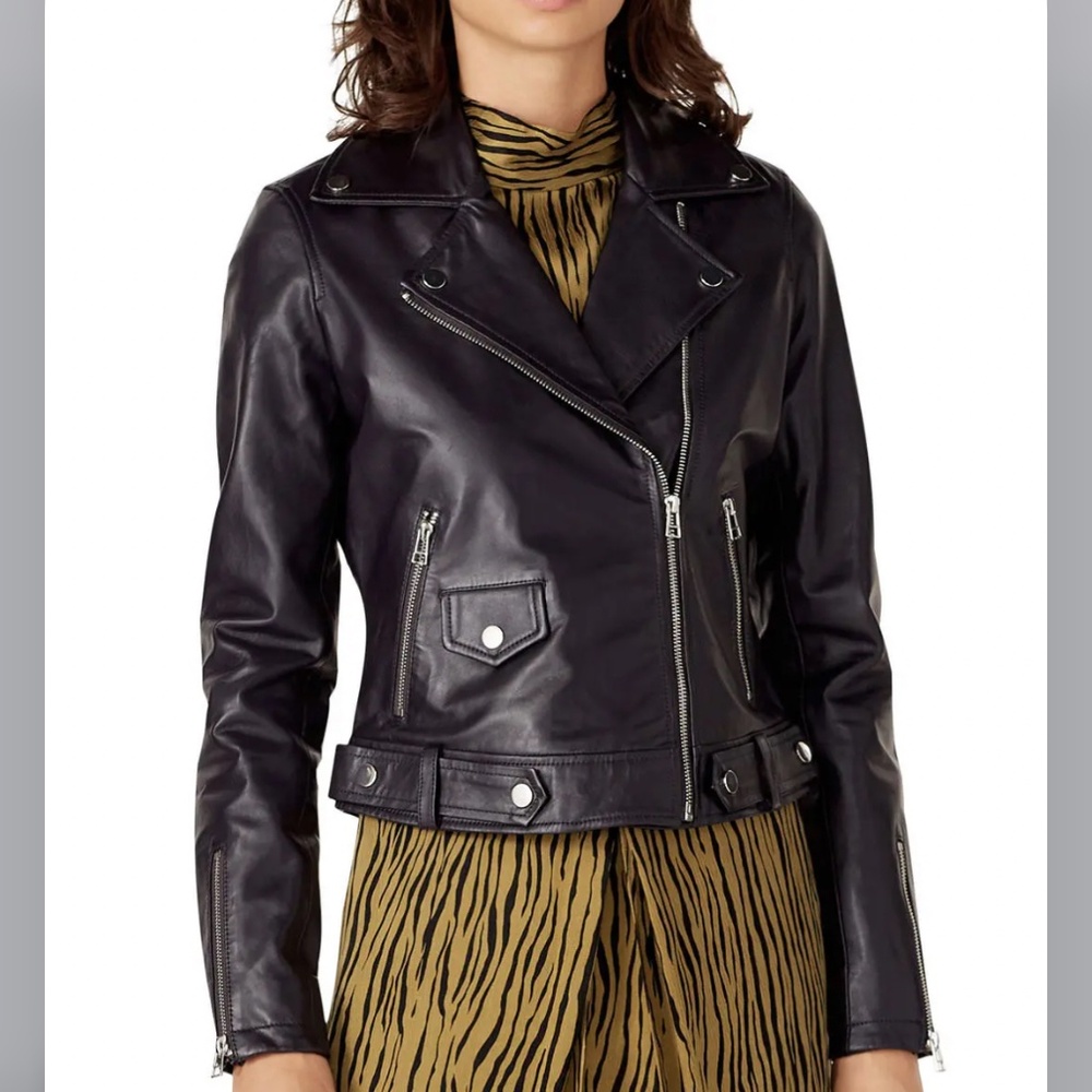 Slate and Willow leather moto jacket